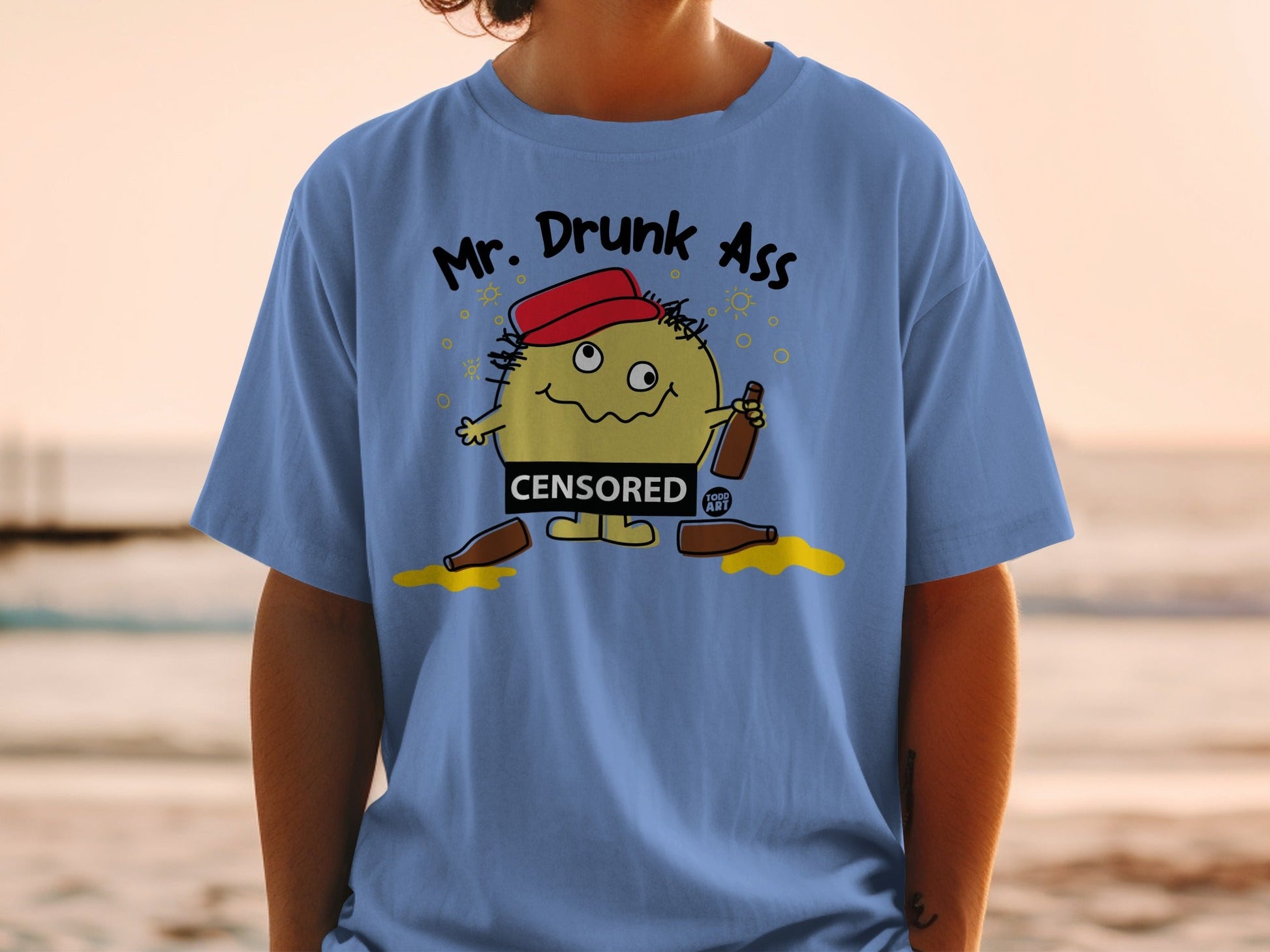 Mr. Drunk Ass Censored Funny Graphic Tee Shirt
