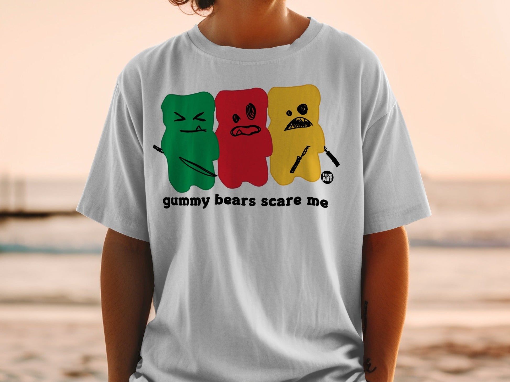 Gummy Bears Scare Me Funny Graphic T-Shirt