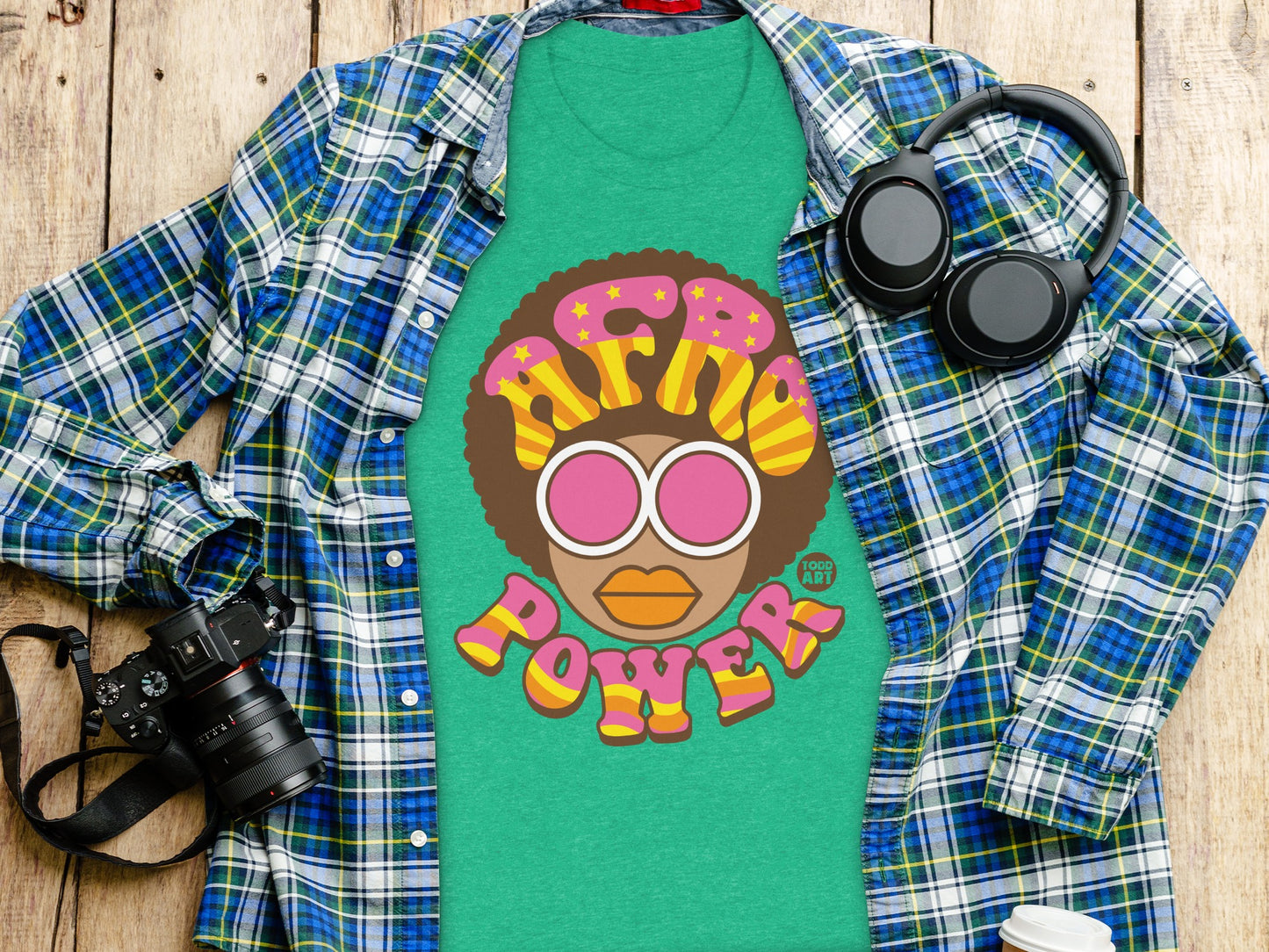 Afro Power Vintage Fun Graphic T-Shirt
