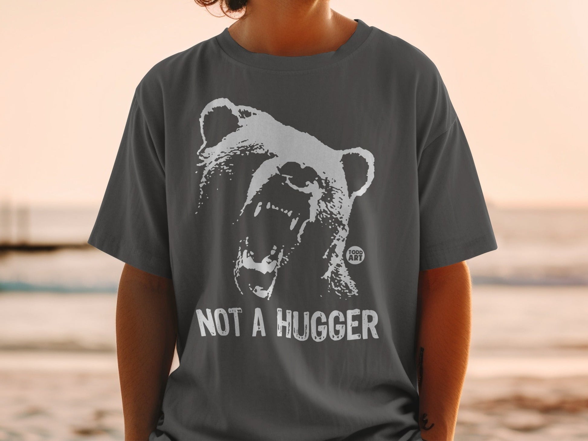 Fierce Bear Not a Hugger Graphic T-Shirt