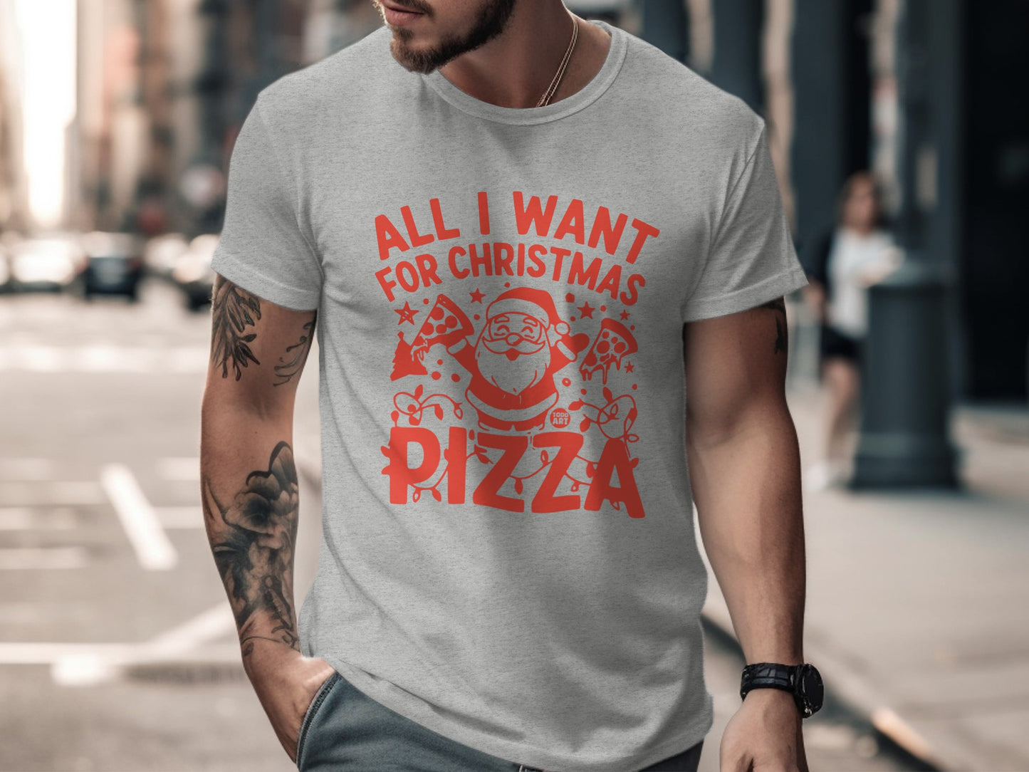 All I Want For Christmas Is Pizza T-shirt