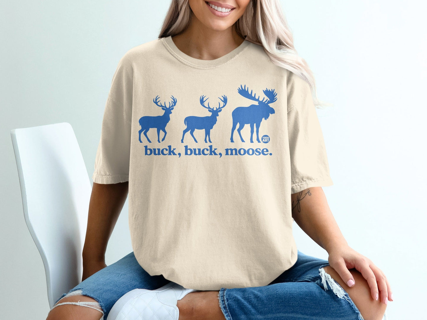 Funny Buck Buck Moose Graphic T-Shirt for Nature Lovers