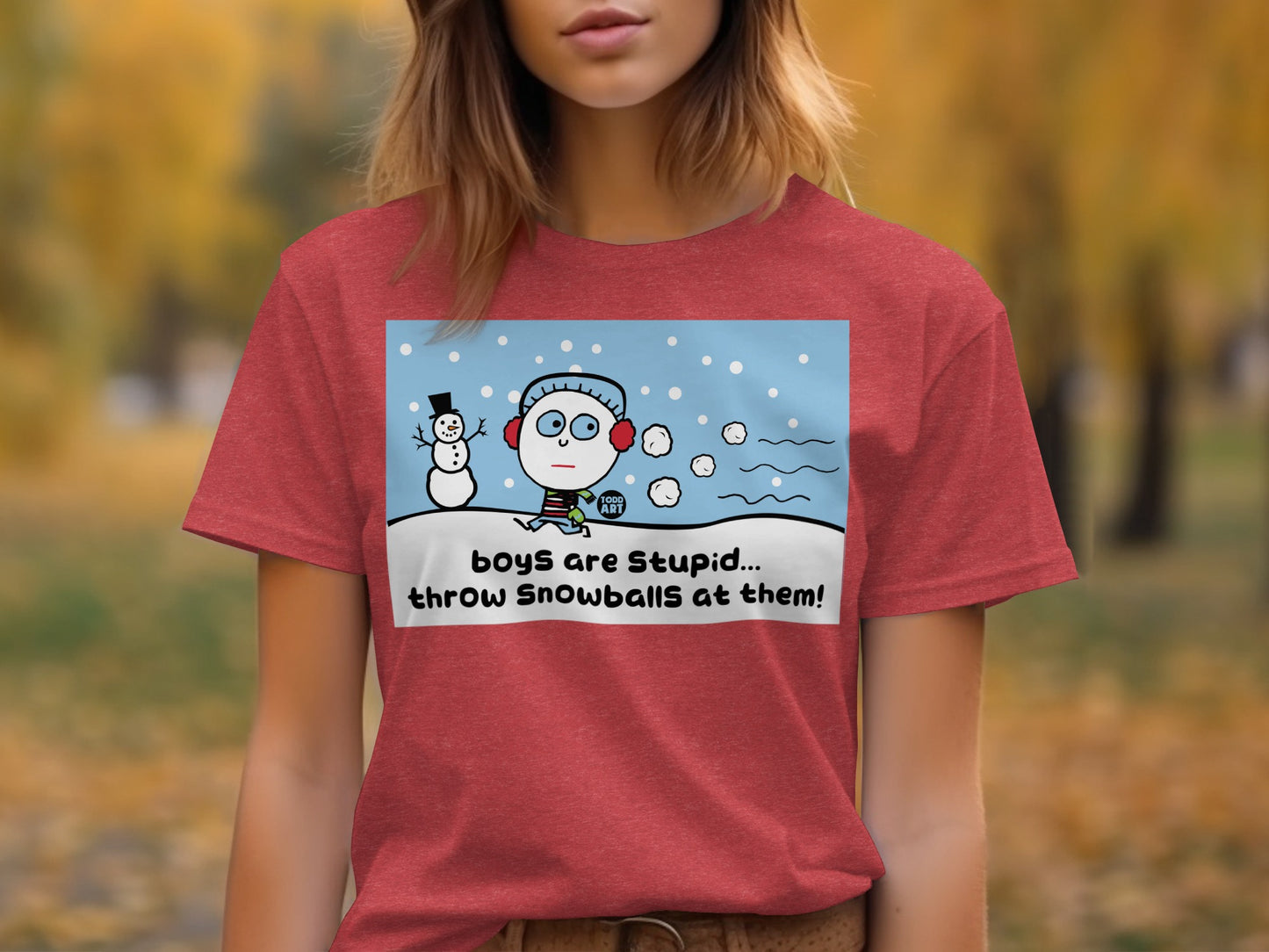 Boys Are Stupid Throw Snowballs At Them T-shirt