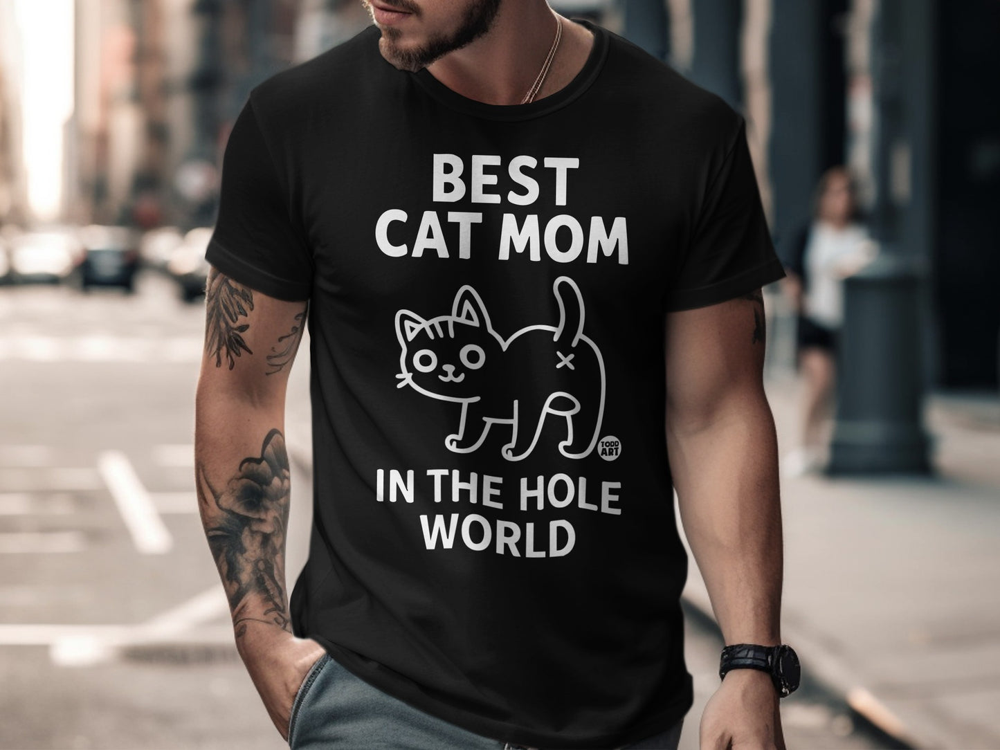 Best Cat Mom In The Hole World Graphic T-shirt