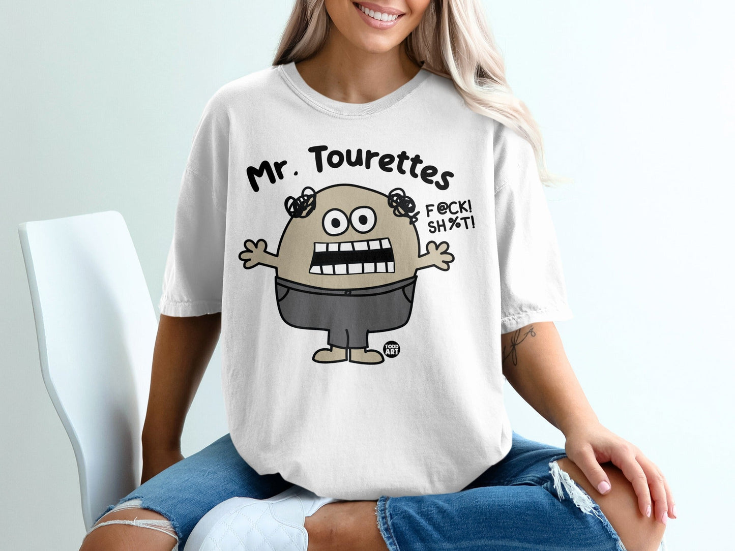 Mr. Tourettes Graphic Tee with Funny Character