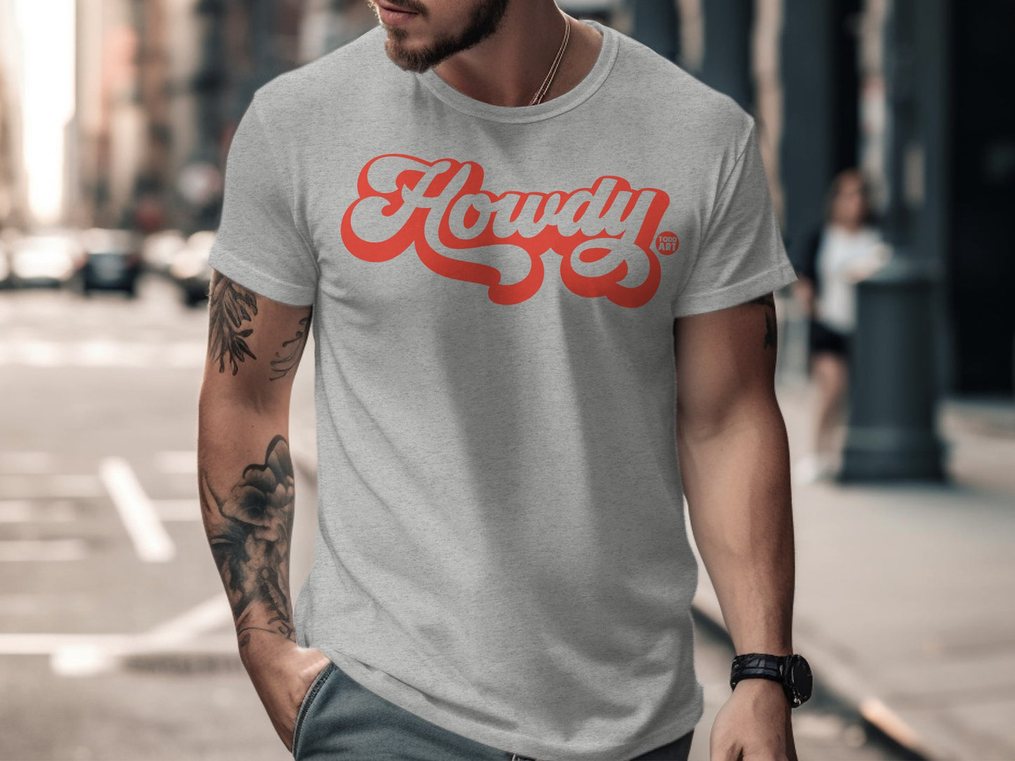 Retro Howdy Graphic Design Short Sleeve T-Shirt