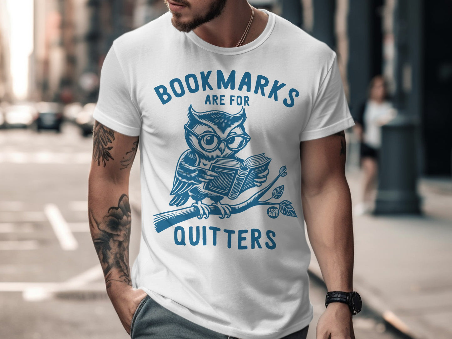 Bookmarks Are For Quitters Owl Graphic T-shirt