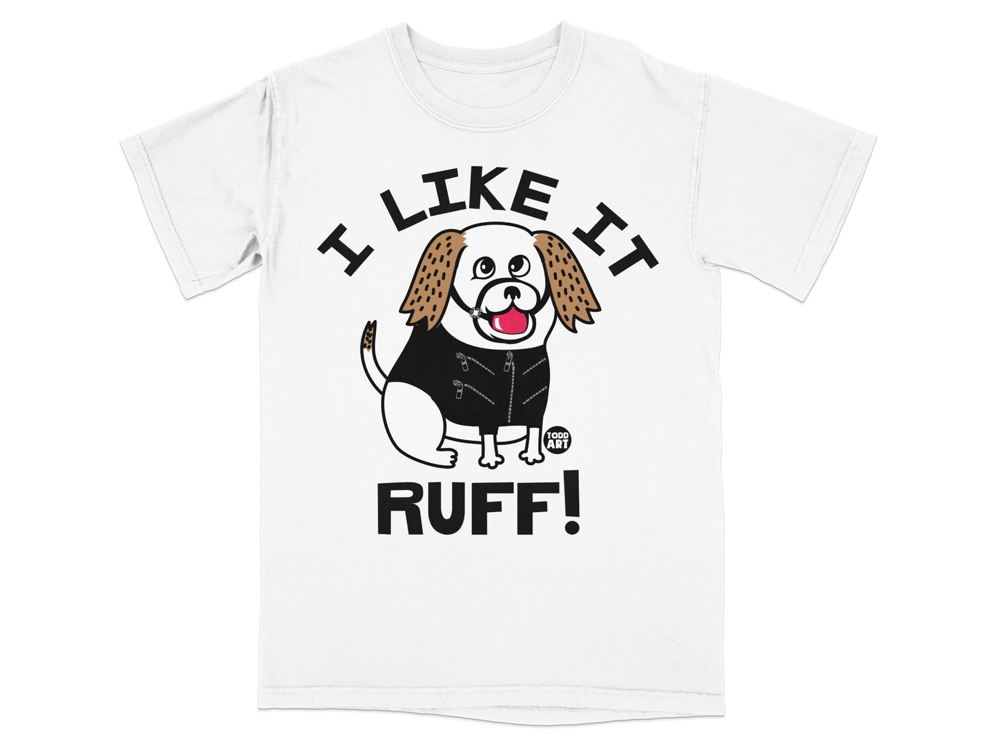 I Like It Ruff Dog Peeking Out Graphic T-shirt