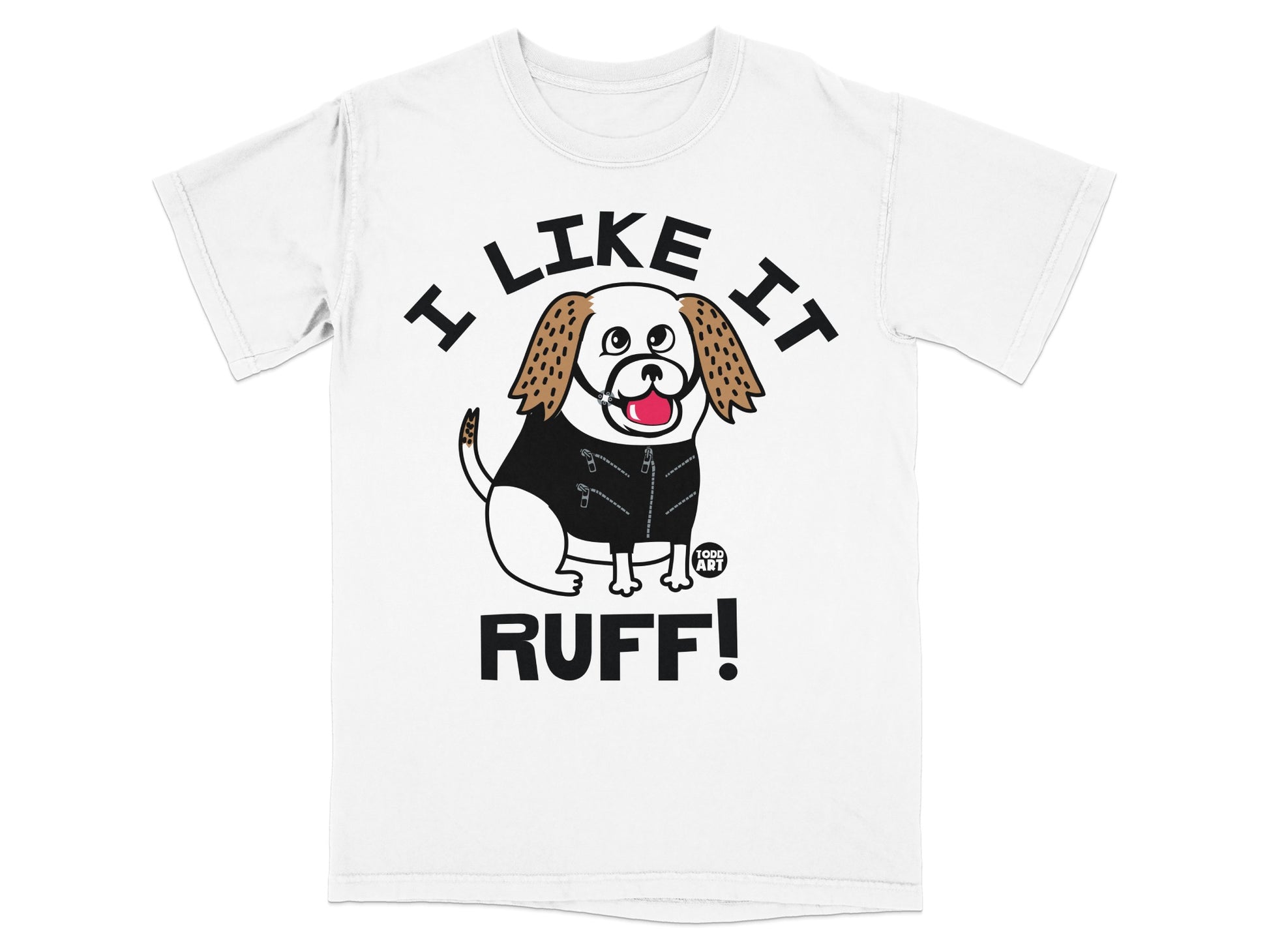 I Like It Ruff Dog Peeking Out Graphic T-shirt