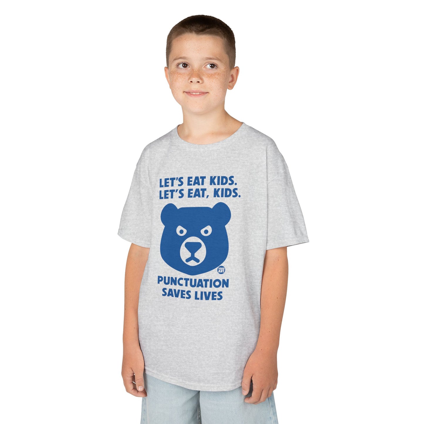 Let's Eat Kids Punctuation Saves Lives Tee Shirt