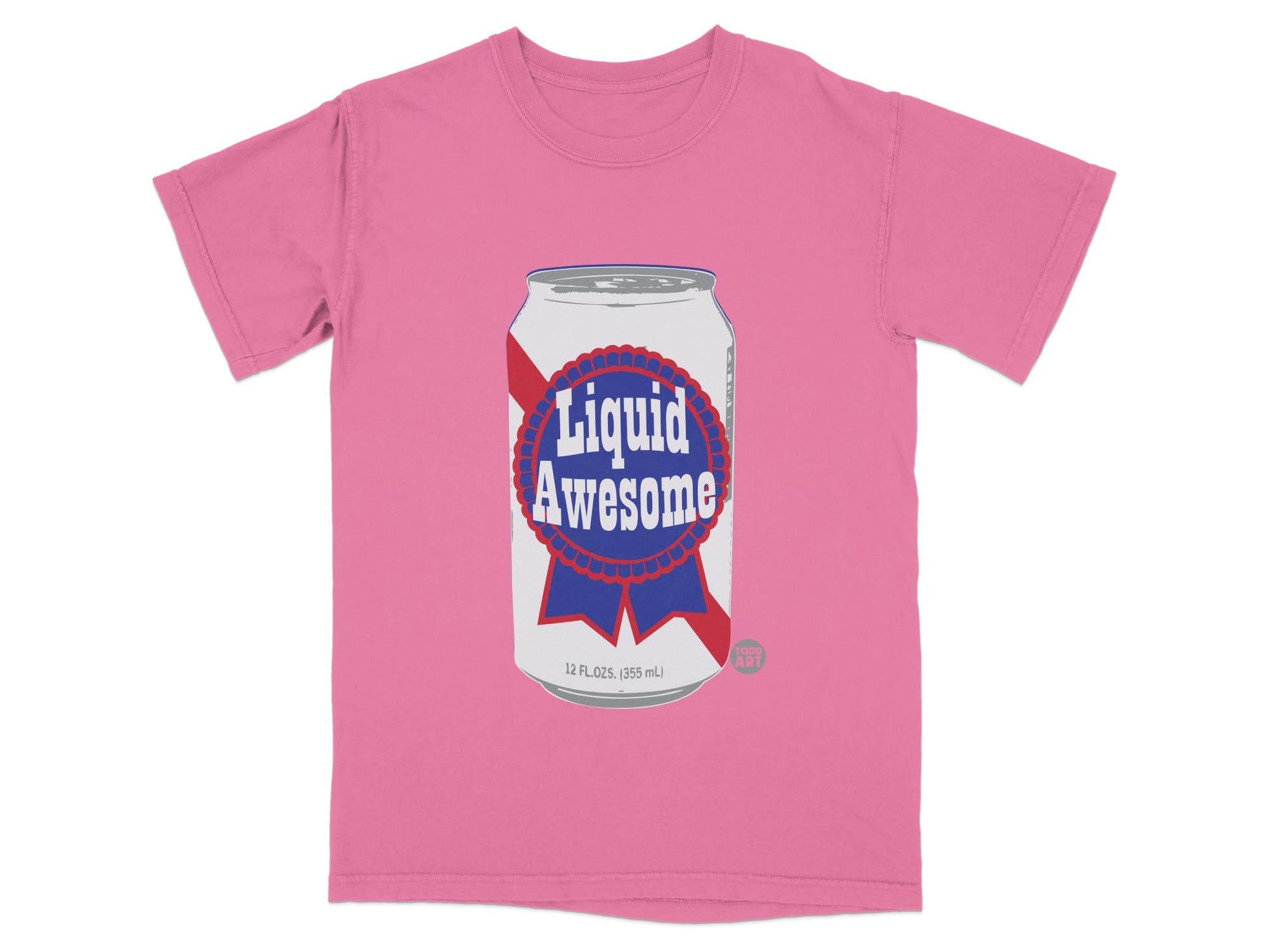 Liquid Awesome 12 Fl.Oz. Can Graphic Pink T-shirt
