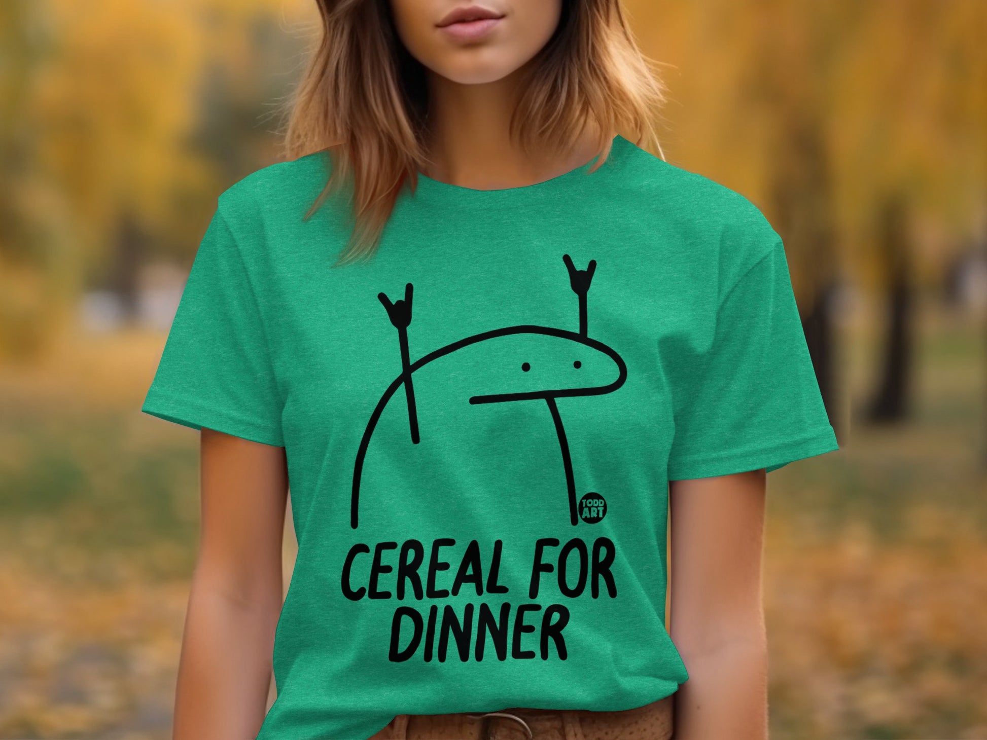 Cereal For Dinner Graphic Tee Trendy Fun Shirt