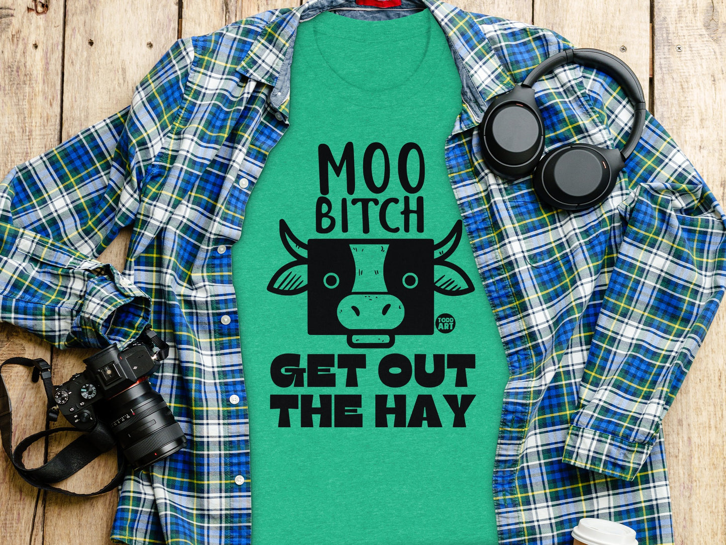 MOO BITCH GET OUT THE HAY Funny Cow T-Shirt
