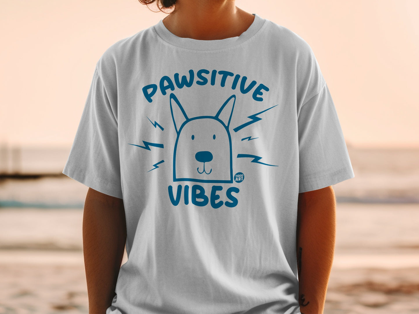 Pawsitive Vibes Cute Dog Graphic T-shirt Design
