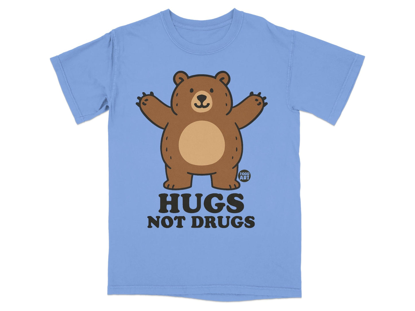 Hugs Not Drugs Teddy Bear Blue T-Shirt product