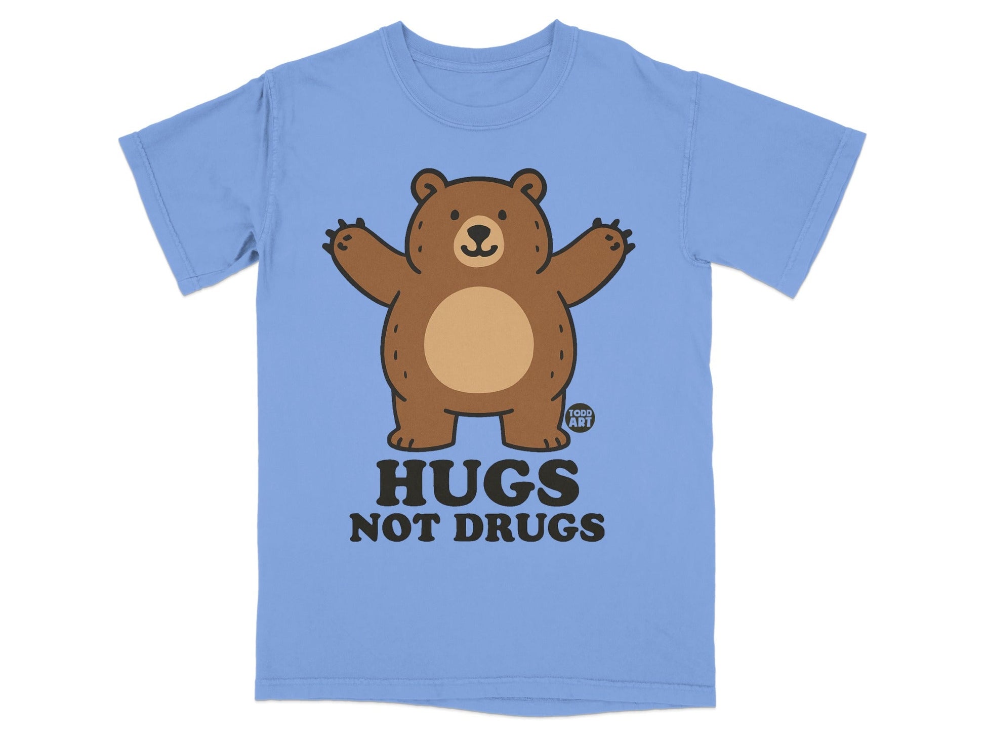 Hugs Not Drugs Teddy Bear Blue T-Shirt product