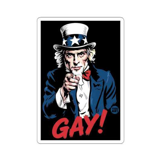 Uncle Sam Pointing GAY! Bold Pride Statement 