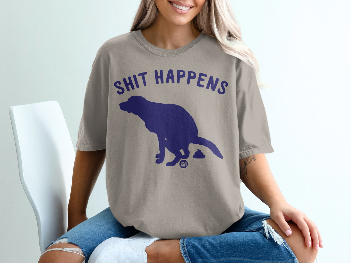 Shit Happens Funny Graphic Tee Casual Wear Shirt