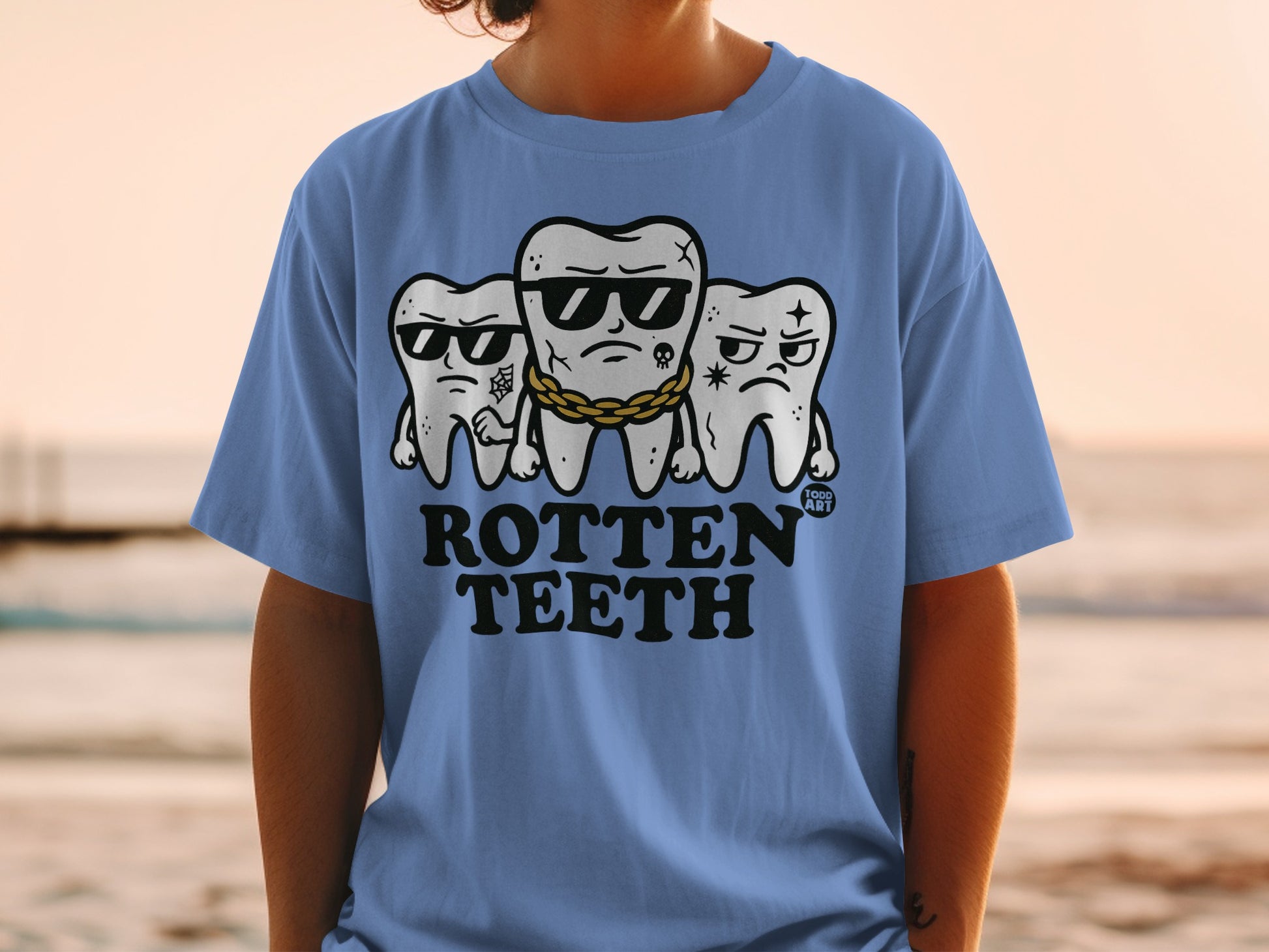 ROTTEN TEETH Cartoon Teeth Graphic T-shirt product type