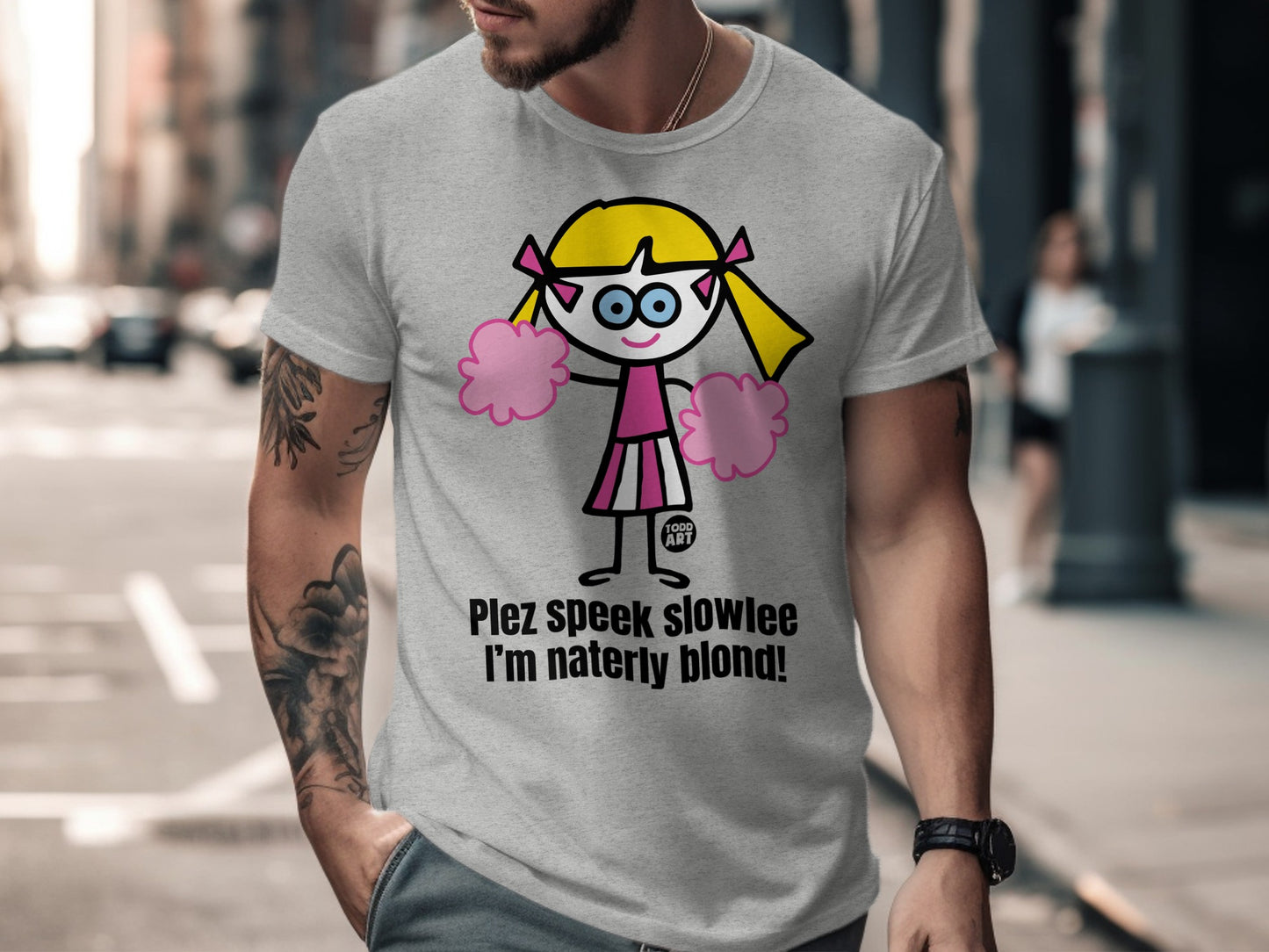 Plez Speek Slowlee I'm Naterly Blond T-shirt