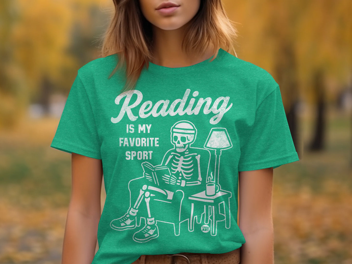 Reading Is My Favorite Sport Skeleton T-Shirt