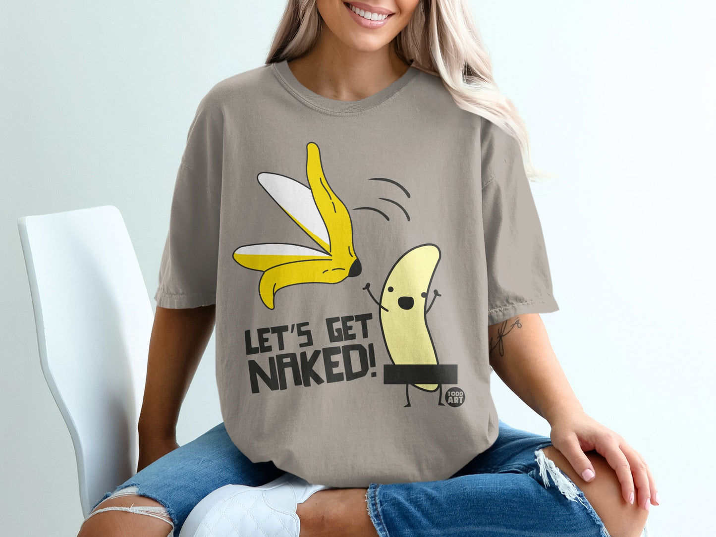 Funny Banana Let's Get Naked Cartoon Design product type