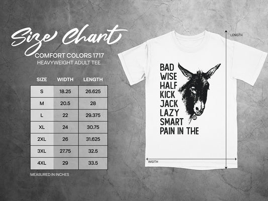 BAD WISE HALF KICK JACK LAZY SMART PAIN IN THE Adult Tee