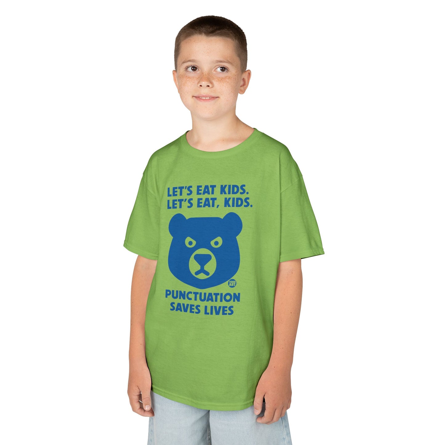 Let's Eat Kids Punctuation Saves Lives Tee Shirt