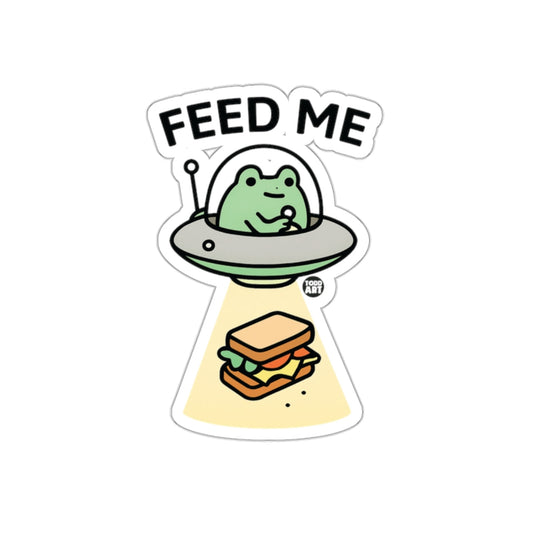Alien Frog Eating Sandwich Sticker Design