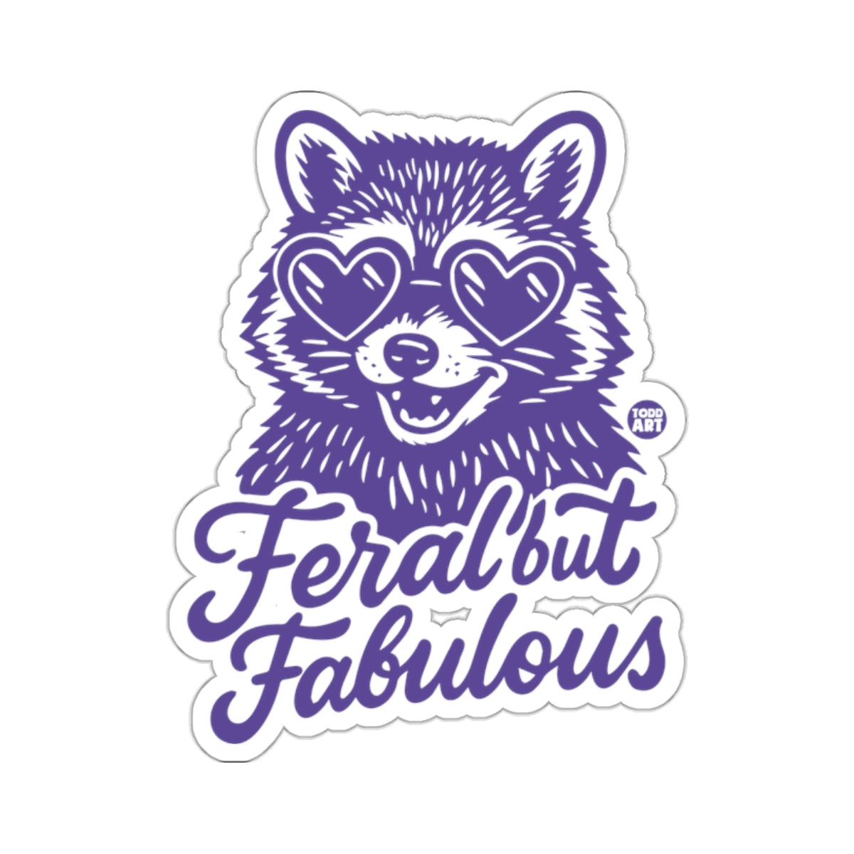 Feral but Fabulous Raccoon Heart Glasses 