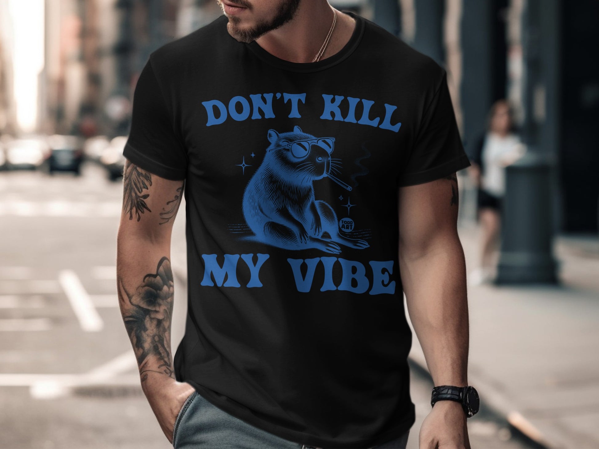 Don't Kill My Vibe T-Shirt with Cool Rat Design