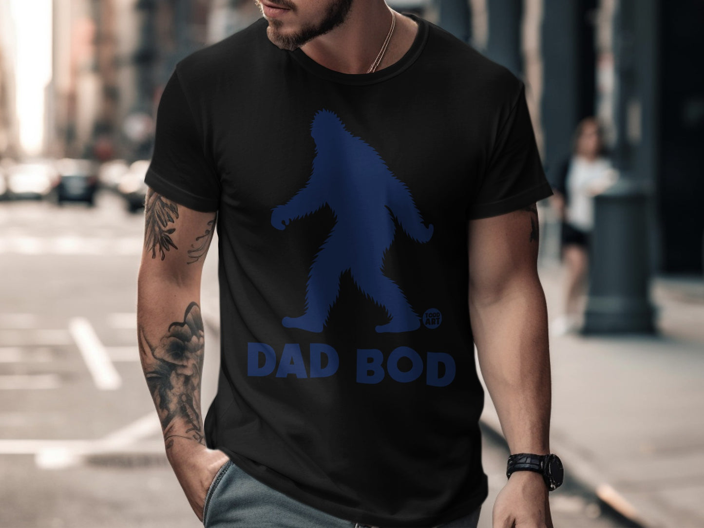 Bigfoot Dad Bod Funny Graphic T-Shirt for Men