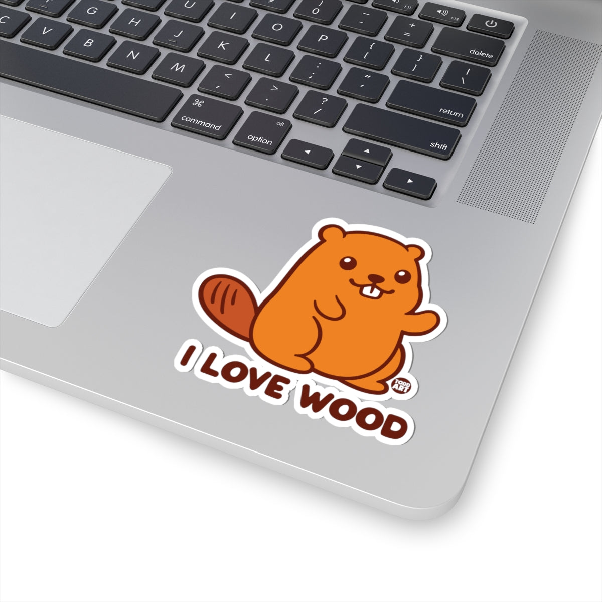 Happy BeaverTodd Art Sticker