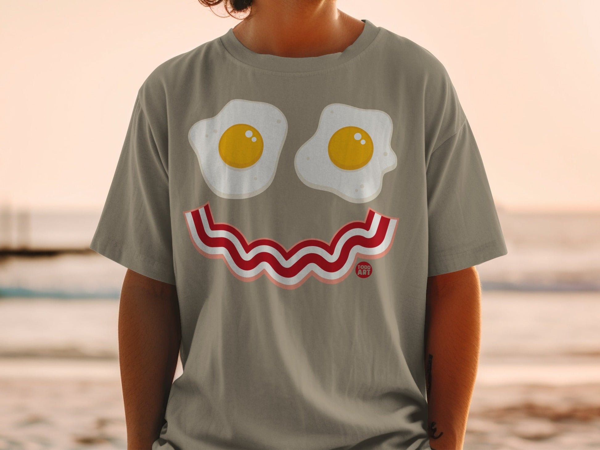 Funny Breakfast Egg Bacon Design T-Shirt Product