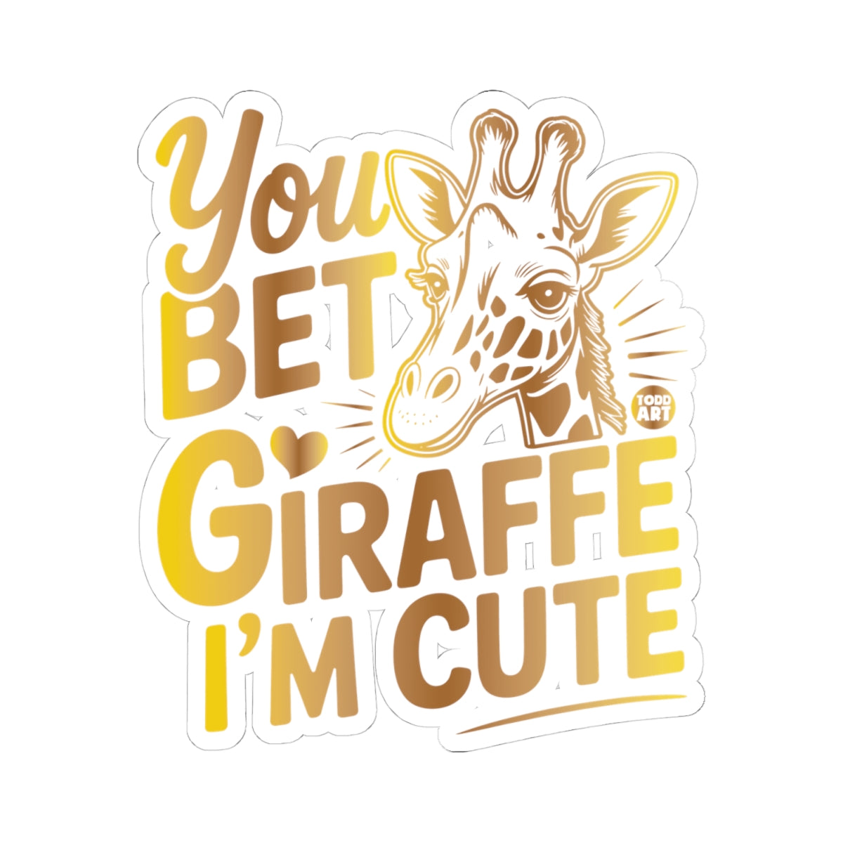 Adorable GiraffeTodd Art Sticker