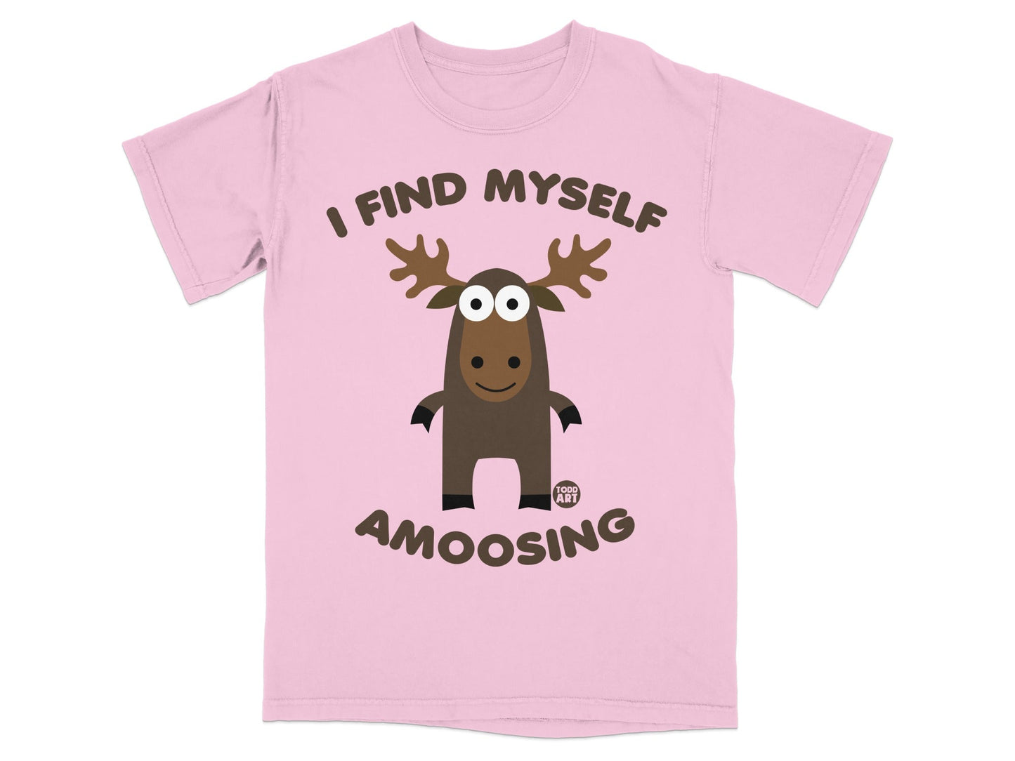 I Find Myself Amoosing Brown Moose Funny Graphic T-Shirt