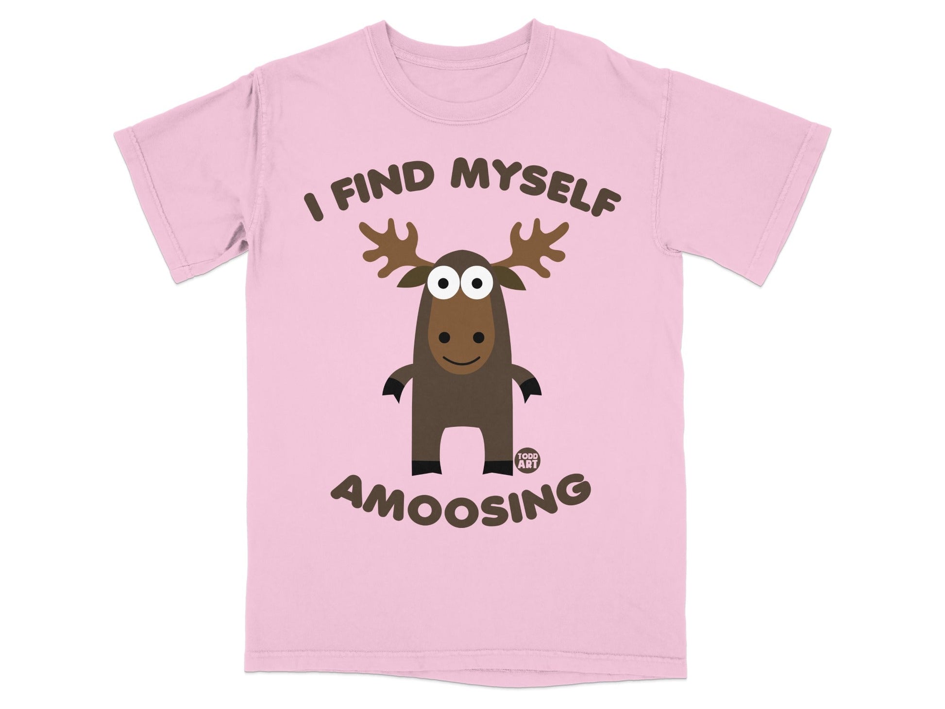 I Find Myself Amoosing Brown Moose Funny Graphic T-Shirt
