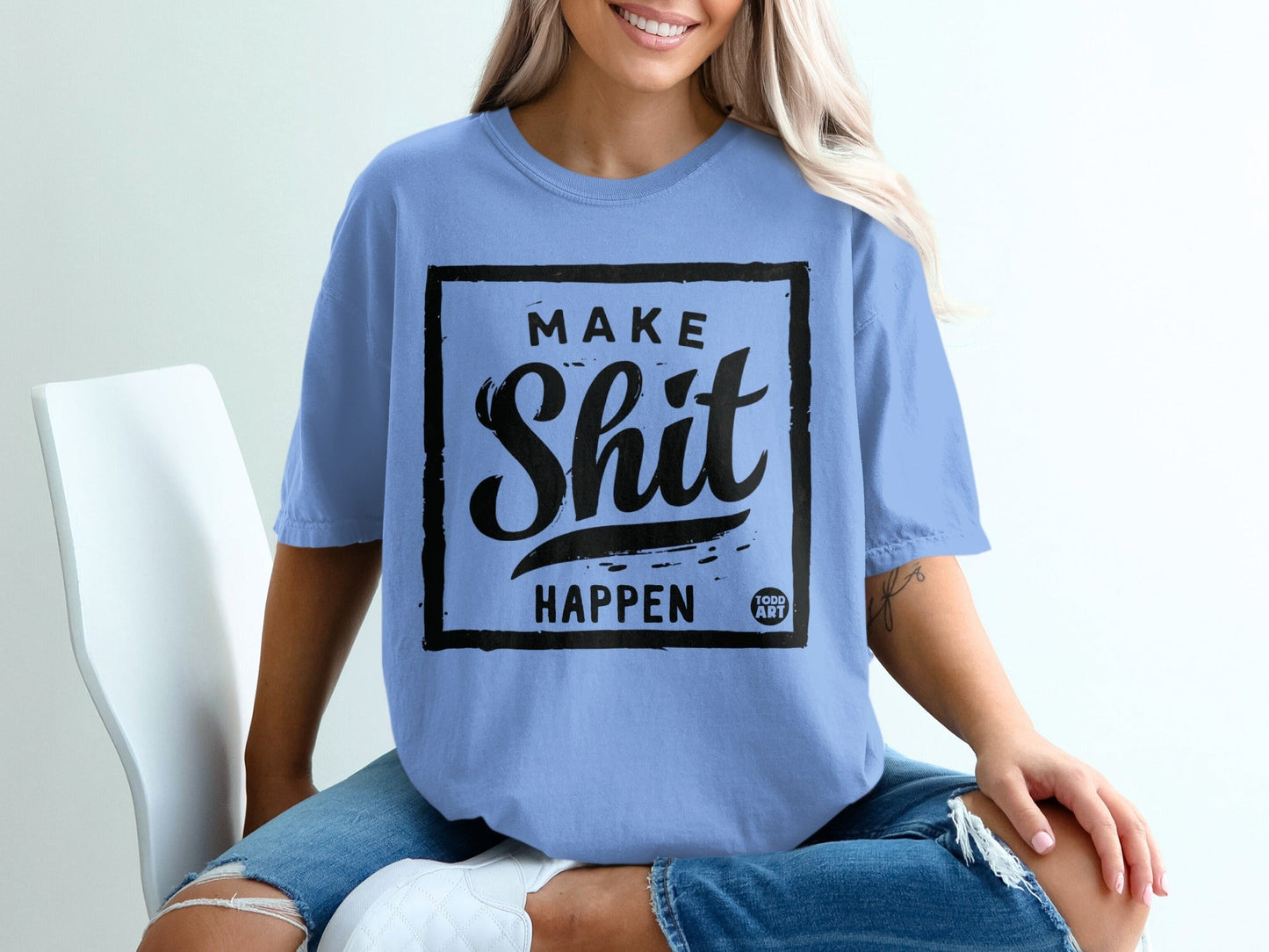 Make Shit Happen Graphic Design Casual T-Shirt