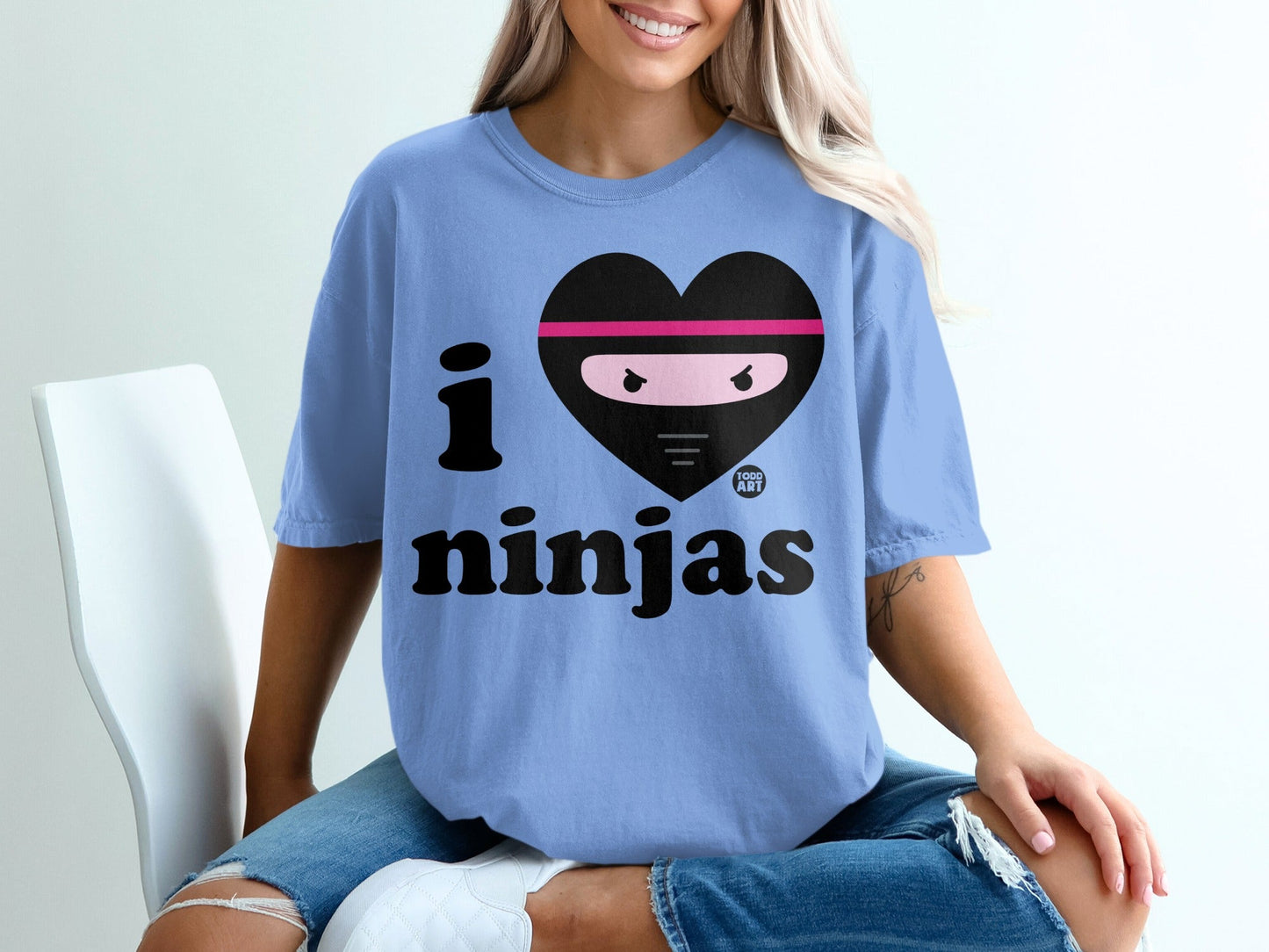 I Love Ninjas Graphic Tee Comic Art Inspired Apparel