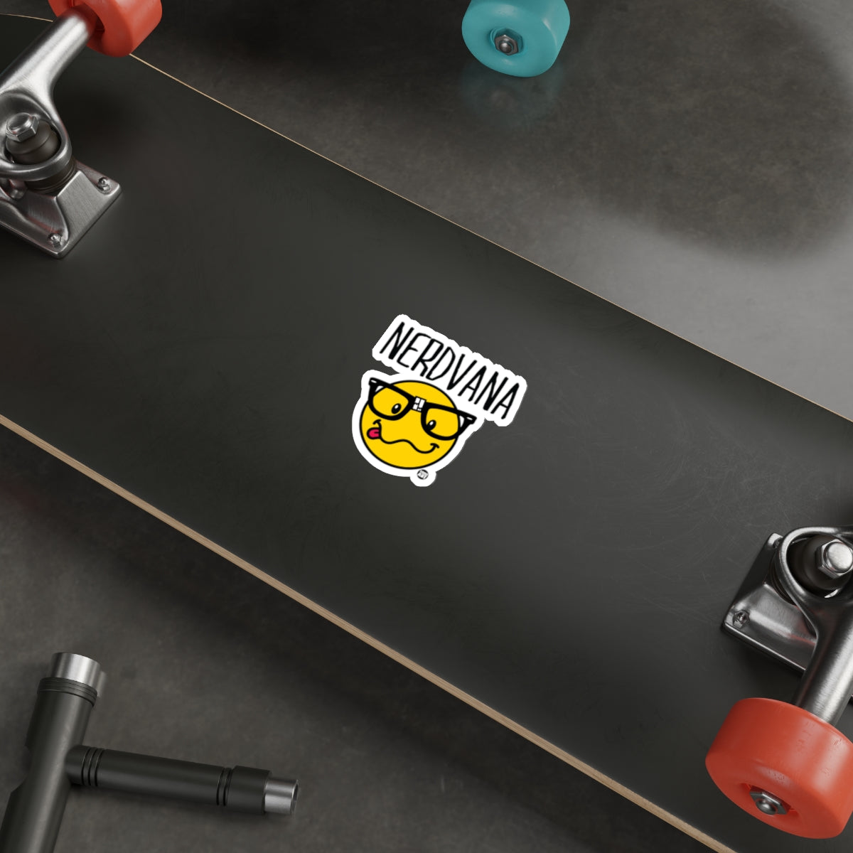 Nerdvana With Yellow Funny Face Nerd sticker