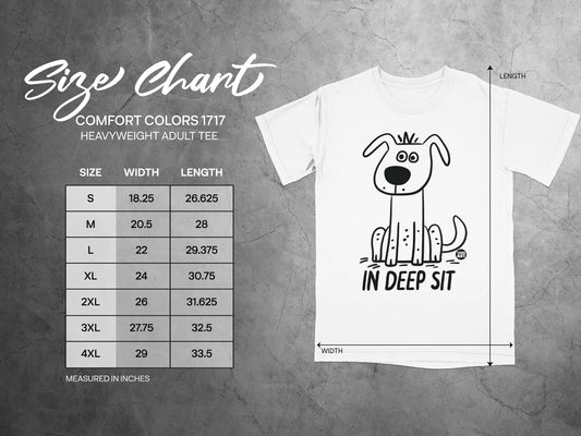 In Deep Sit Dog Graphic Heavyweight Adult Tee Shirt