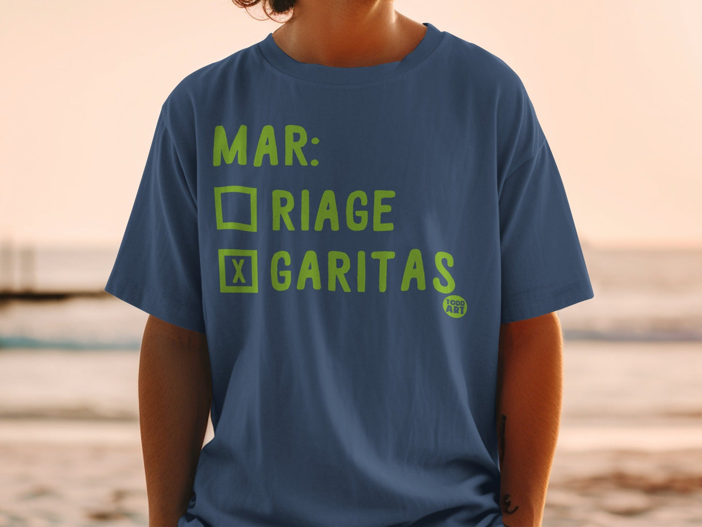 Casual Tee with Mar Checkboxes Design by Todd Art