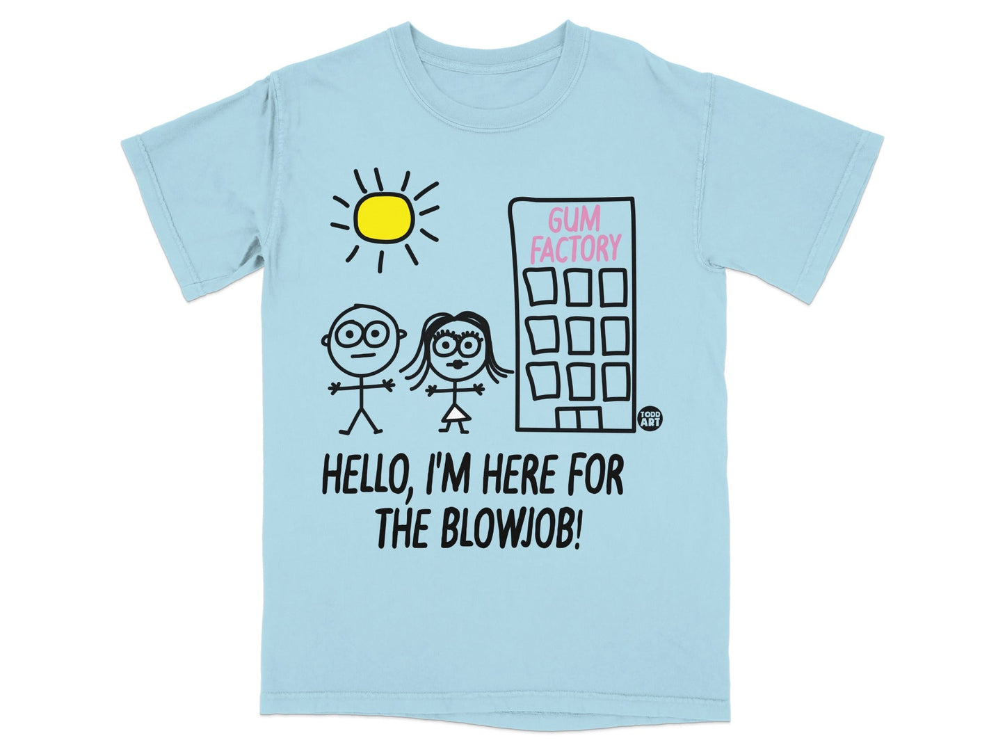 Funny Gum Factory Stick Figure Graphic T-shirt