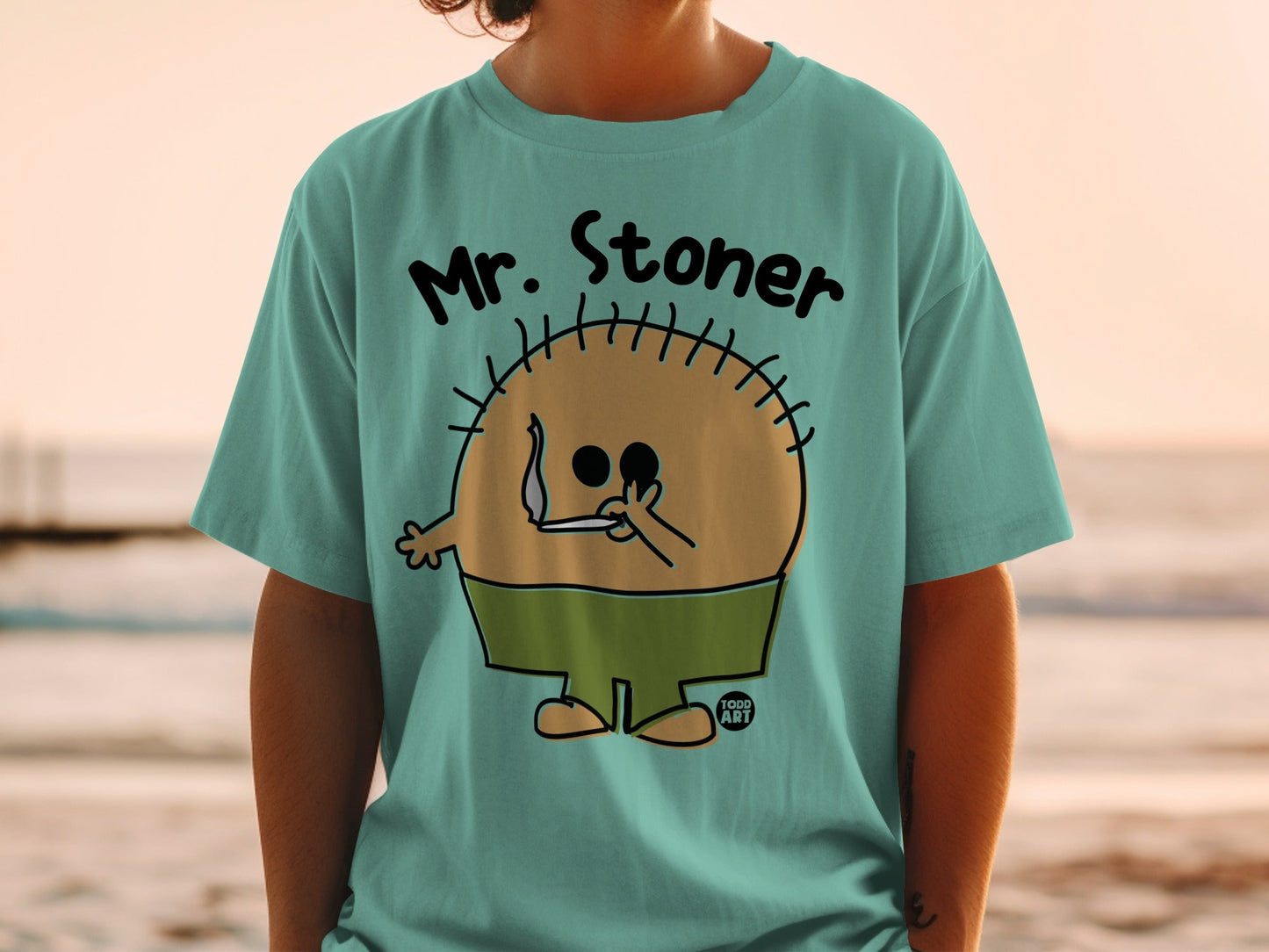 Mr. Stoner Cartoon Graphic Printed T-Shirt