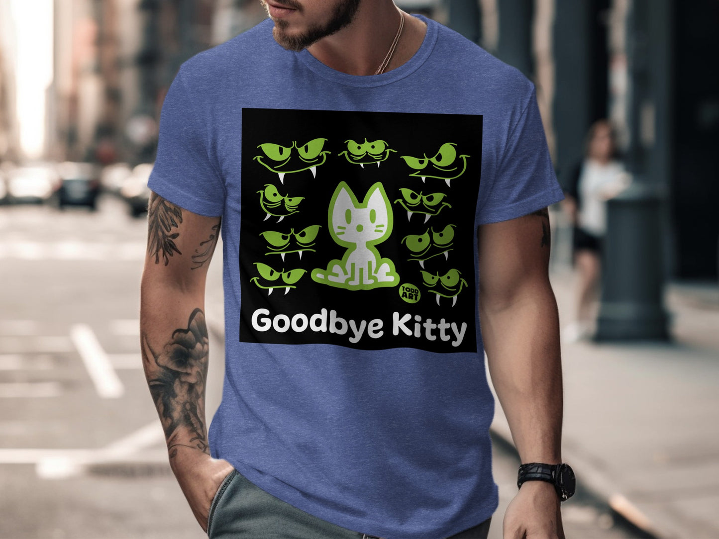 Goodbye Kitty Graphic Short-Sleeve Casual T-shirt
