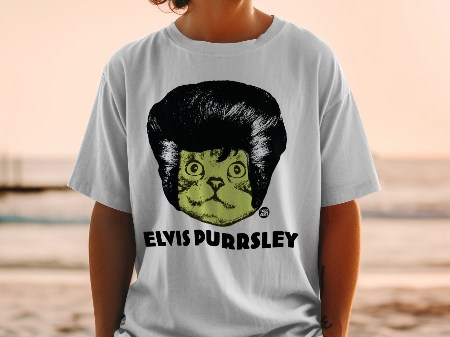 Elvis Purrsley Cat Graphic T-Shirt for Music Lovers