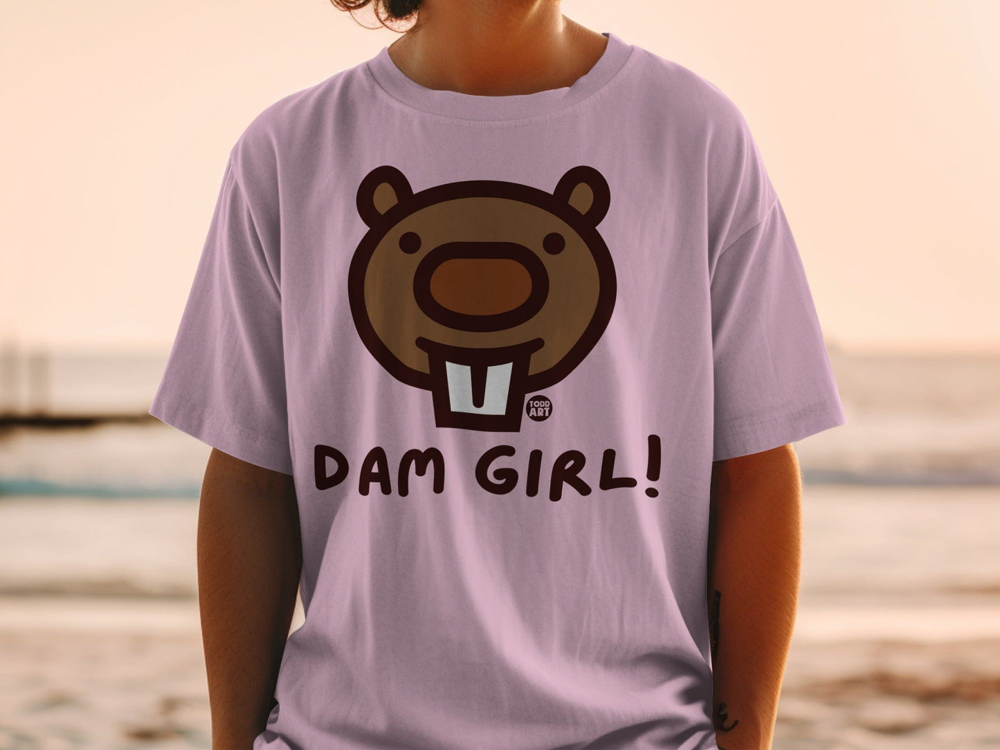 Dam Girl Bear Graphic Todd Art T-Shirt Product