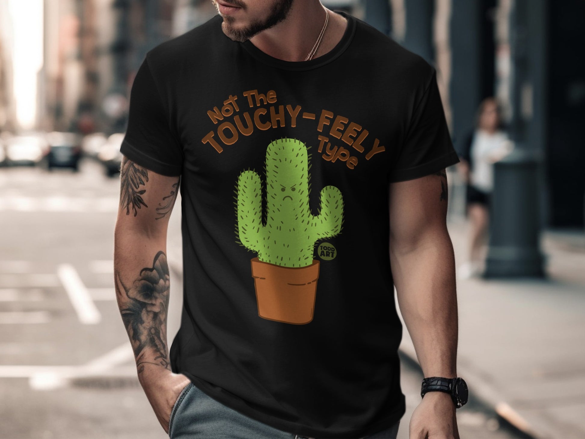 Not The Touchy-Feely Type Cactus Graphic T-Shirt