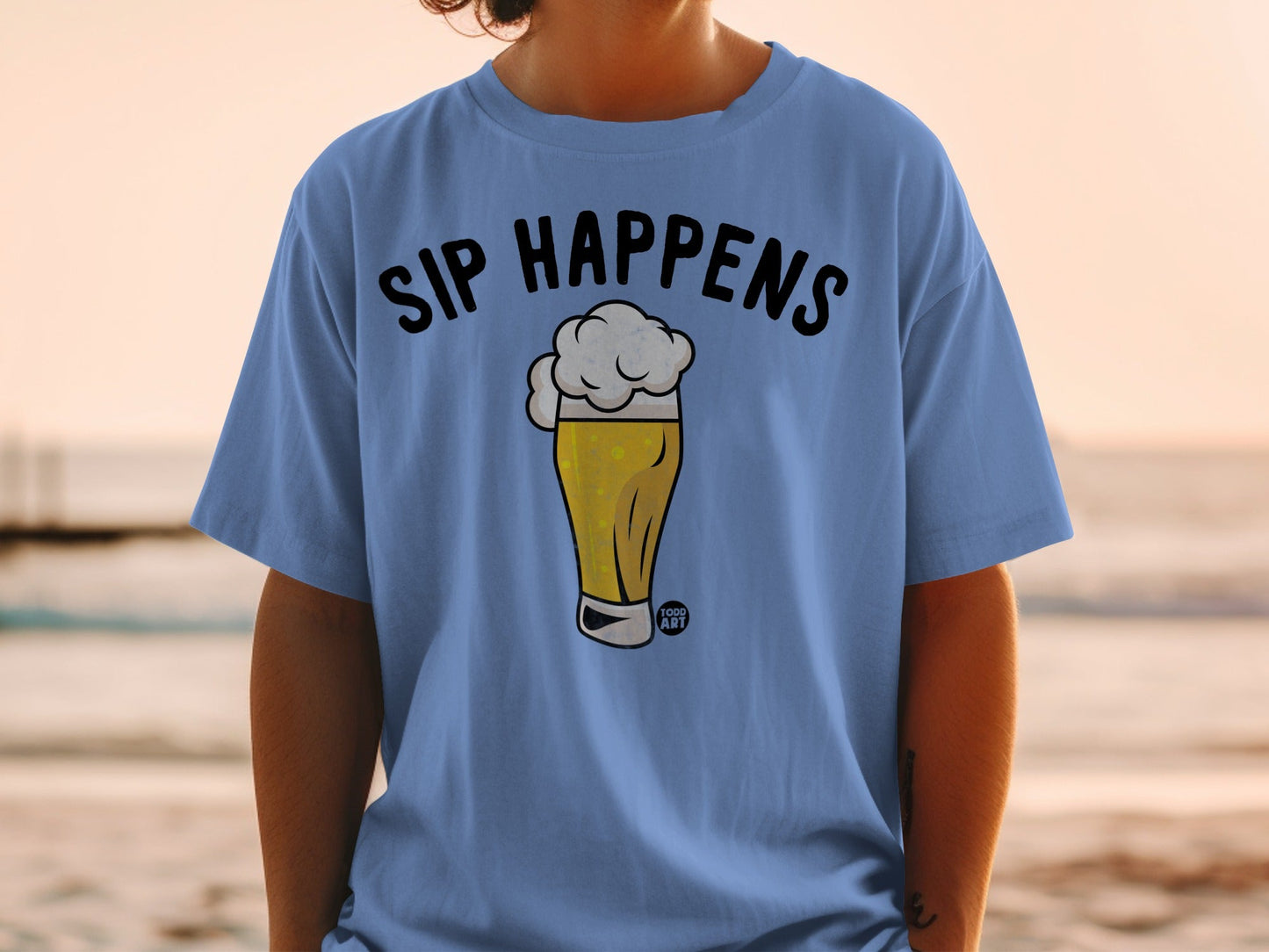 Sip Happens Funny Beer Graphic Tee Shirt