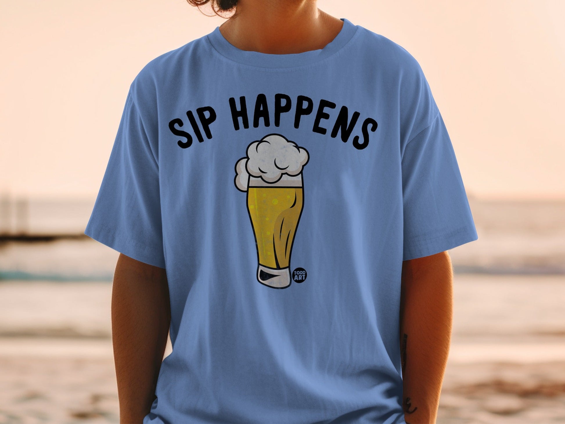 Sip Happens Funny Beer Graphic Tee Shirt